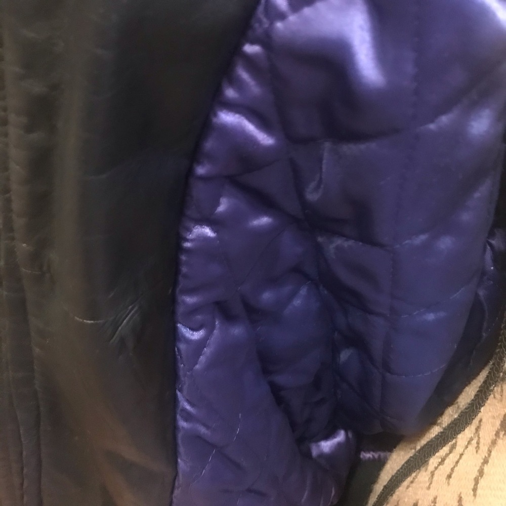 🏈 RARE Vintage Leather GIANTS Bomber Jacket - Picture 6 of 13